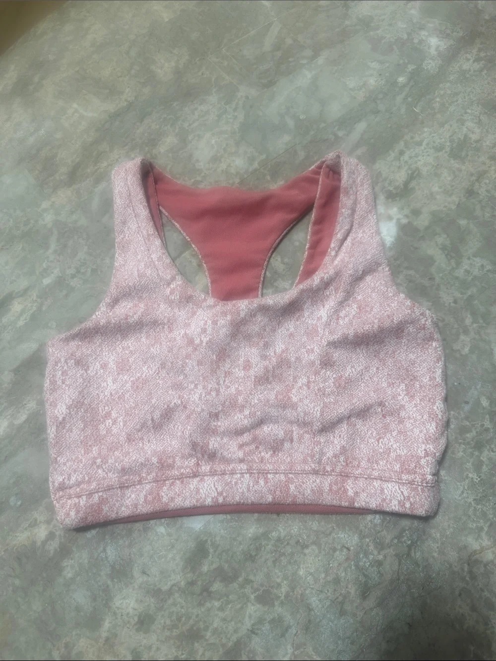 Gymshark Light Pink Textured Racerback Sports Bra